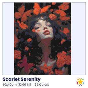 Scarlet Serenity diamond painting rendering preview by create love share