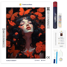 Load image into Gallery viewer, Scarlet Serenity full drill diamond painting by create love share
