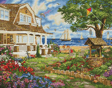 Load image into Gallery viewer, Sea Garden Cottage Diamond Painting Art Kit Create Love Share 
