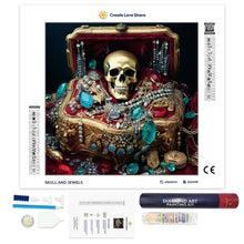 Load image into Gallery viewer, Skull and Jewels full drill diamond painting by create love share
