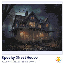Load image into Gallery viewer, Spooky Ghost House diamond painting rendering preview by create love share
