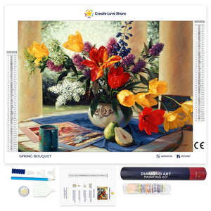 spring bouquet full drill diamond painting by create love share