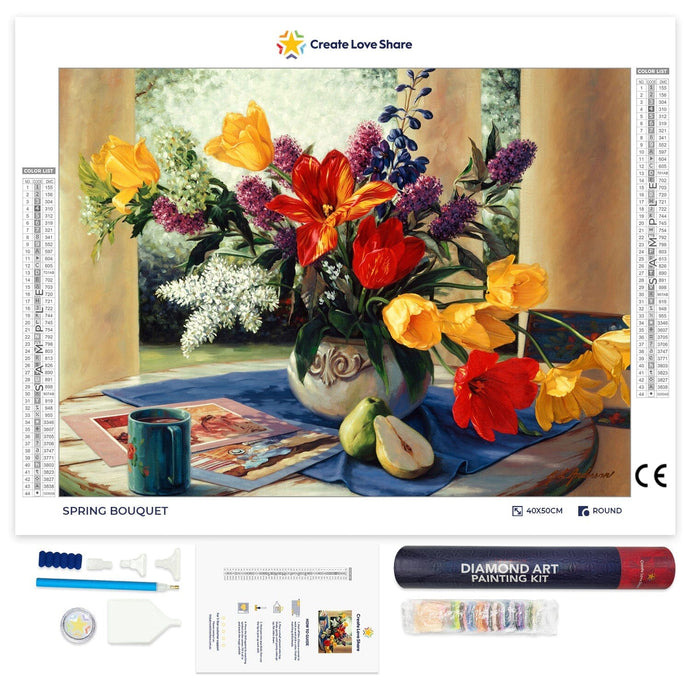 spring bouquet full drill diamond painting by create love share