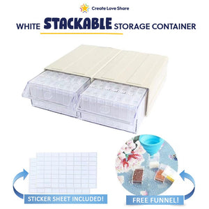 Stackable Storage Containers Create Love Share White 