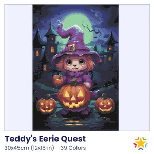 teddy's eerie quest diamond painting rendering preview by create love share