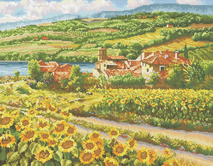 tuscany sunflowers diamond painting rendering preview by create love share