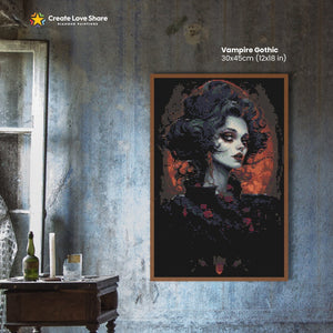 Vampire Gothic diamond painting canvas kit layout by create love share
