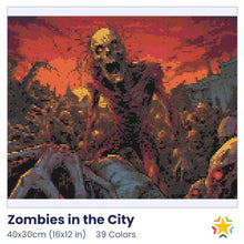 Load image into Gallery viewer, Zombies in the City diamond painting rendering preview by create love share
